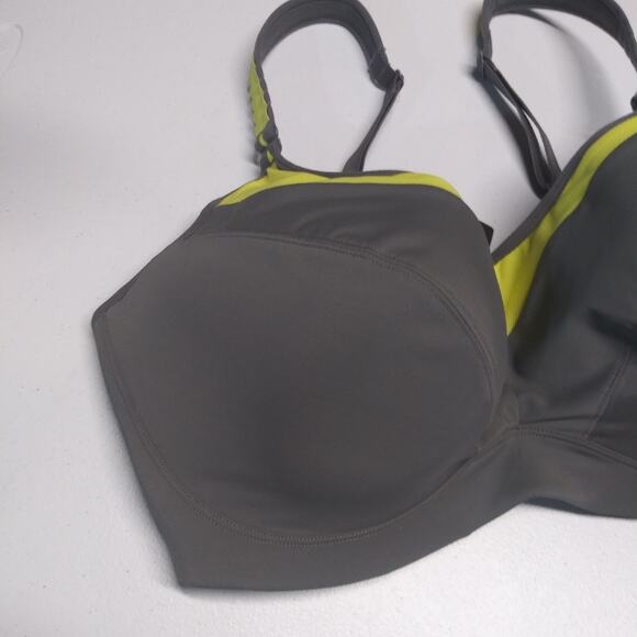 Adore Me Maho Contour Plus High Impact Sport Bra Smoked Pearl/Lime  Size 38G - Picture 2 of 7